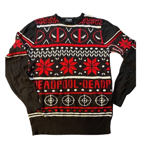 Deadpool: Ugly Christmas Sweater by MARVEL: Unisex XS: X-Force: Disney: Holiday - Picture 1 of 4